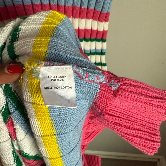 English Factory Short Sleeve Striped Sweater Dress - Picture 8 of 12